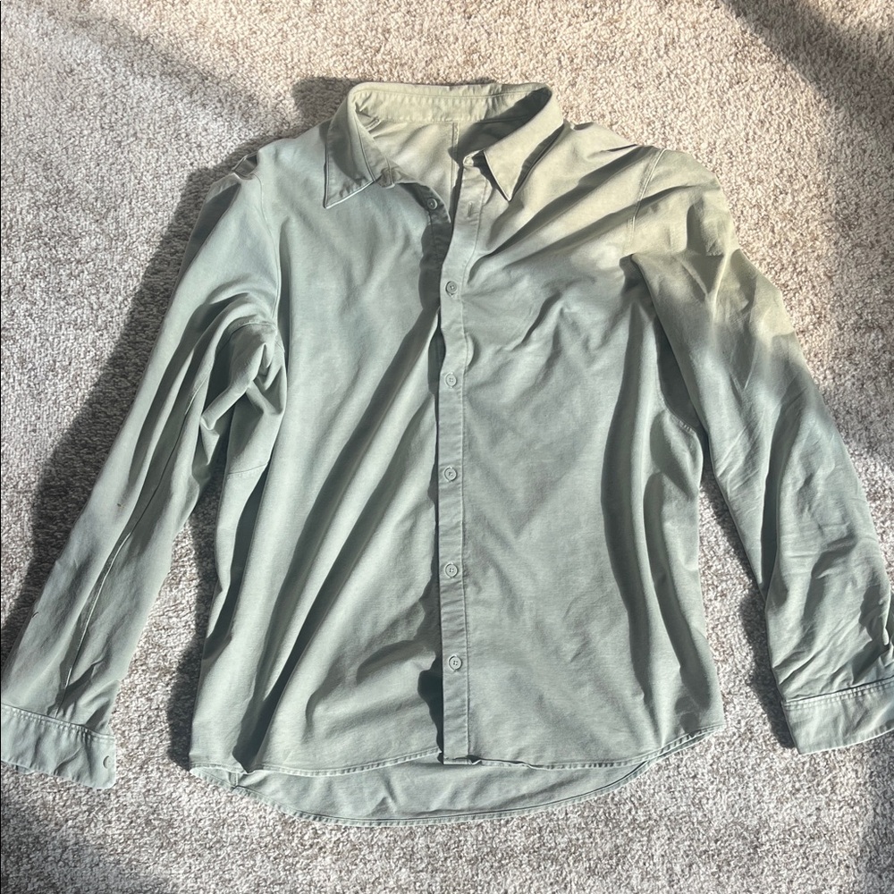 lululemon Men’s Green Casual Button Down Shirt (L)
